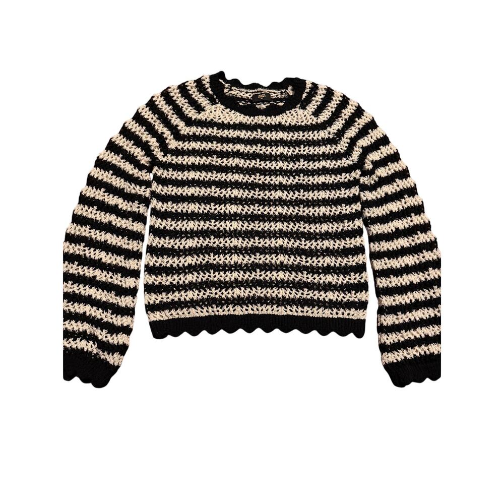 Seven sisters striped crochet knit top XS